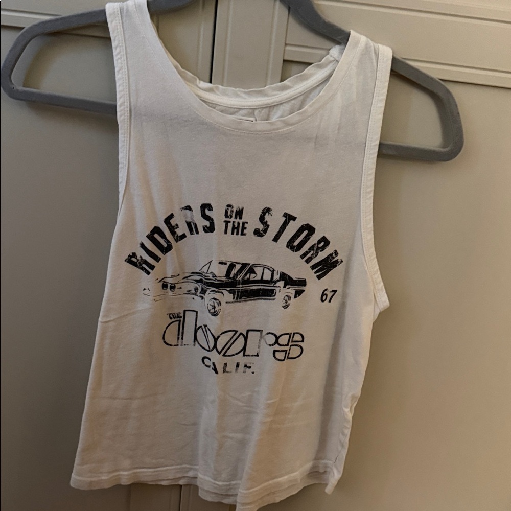 White Graphic Tank Top